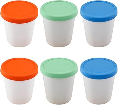 Lot de 6 récipients à glace couvercle hermétique en silicone récipient