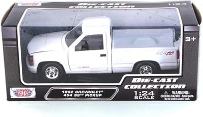 Camionnette motormax 1992 chevy 454 ss, blanc 73203wh - modèle de voiture jouet