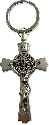 Porte-clés croix en métal jésus chrétien protection contre le mal porte-clés pour voiture