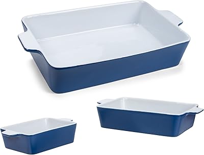 Nat & jules nested blue 12 x 8 plats de cuisson en grès