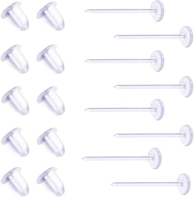 Yoyostore boucles d'oreilles invisibles en plastique, épingles vierges de 3 mm, outils