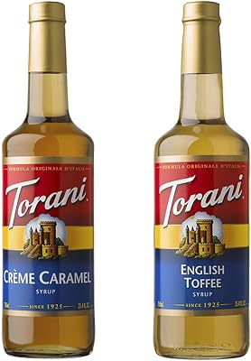 Sirop de crème caramel torani 750 ml et sirop de caramel anglais torani