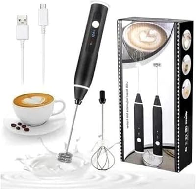 Mousseur à lait sans fil à 3 vitesses, mini batteur à œufs rechargeable