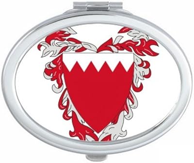 Miroir pliant ovale avec logo de pyjama national de bahreïn pour maquillage