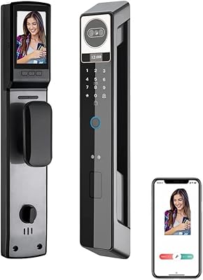 Serrure de porte intelligente avec caméra sans clé, serrure de porte numérique électronique