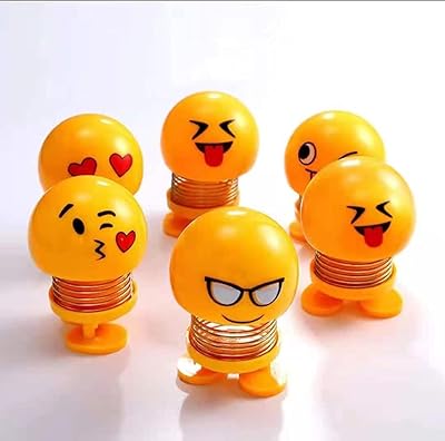 6 pièces poupées à tête mobile emoji de printemps dansant des jouets