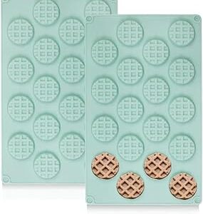 Mini moule à gaufres rond en silicone à 18 cavités, moule à gaufres antiadhésif, moule à chocolat pour la fabrication de bonbons, de biscuits et de gommes, moule de cuisson en silicone - paquet de 2. Gagnez du temps et de l'argent avec Diaytar