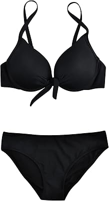 Maillot de bain deux pièces pour femme avec nœud ensemble bikini