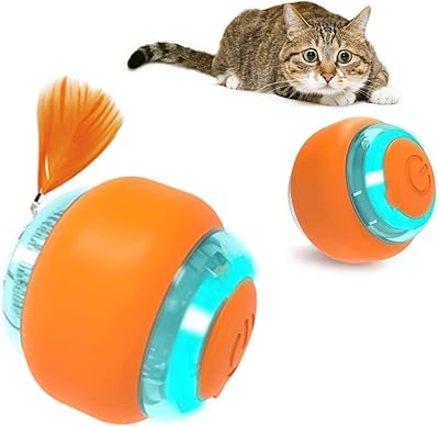 Jouet de balle de mouvement d'intérieur pour chat, balle interactive rechargeable par usb