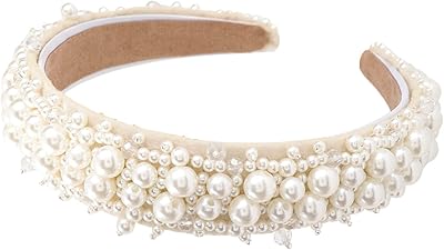 Bandeau en velours de perles et diamants en cristal, bandeau de cheveux