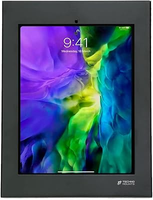 Support de tablette mural antivol technomounts pour ipad pro 12,9 pouces (noir)