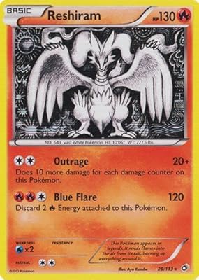 Pokémon - reshiram (28/113) - livret légendaire - holo