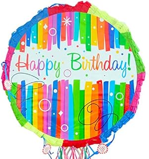 Joyeux anniversaire pinata design cordon de traction coloré
