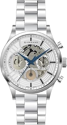 Montre multifonction à cadran blanc pour homme - gd-1176-44, argent, bracelet