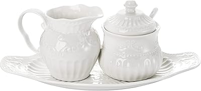 Ensemble de 3 pièces de crémier et sucrier en porcelaine tobia ensemble