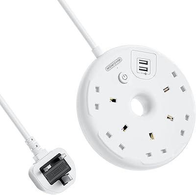 Multiprise usb murale avec interrupteur, rallonge d'alimentation nt-on avec 5 ou 2 prises