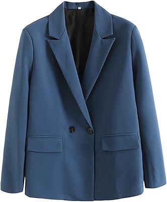 Manteau pour femme aswam, manteau ample à double boutonnage avec poche à manches