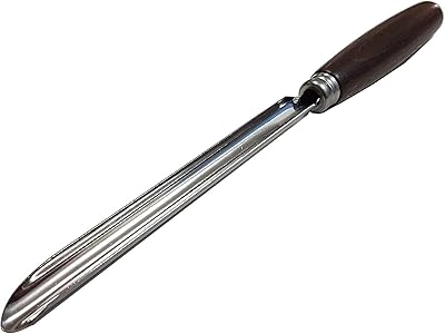 You want me courgette/concombre inox 5,7 pouces 14,5 cm, manche en bois, marron