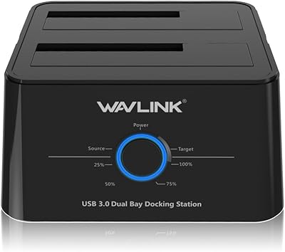 Station d'accueil pour disque dur externe sata double baie wavlink usb