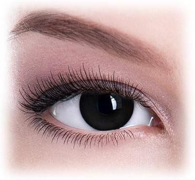 Crazy halloween&cosplay lentilles de contact de couleur noire douce jetables annuelles avec étui
