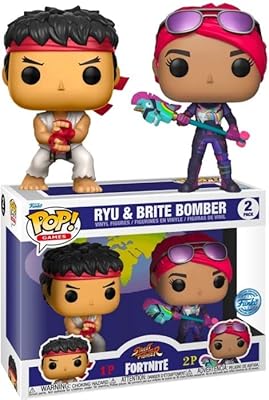 Funko pop! games : fortnite - ryu et bright bomber, lot de 2