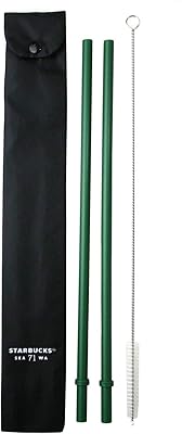Ensemble de pailles réutilisables starbucks - 2 pailles de taille venti avec brosse