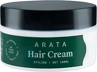 Crème capillaire entièrement naturelle arata pour coiffage et tenue forte (100 g)