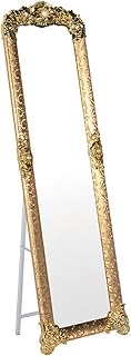 Miroir de sol décoratif avec cadre en métal, miroir complet (or)