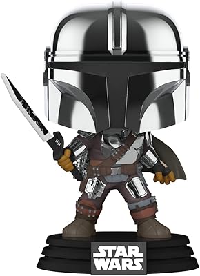 Funko star wars pop mandalorian figure avec dark saber chrome et glow