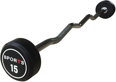 Barre fixe t sports et barre de curling facile, haltère incurvée pré-attachée