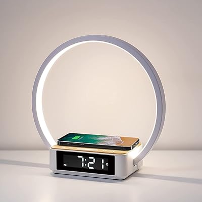 Lampe de chevet, lampe de table tactile avec chargeur sans fil, lampe