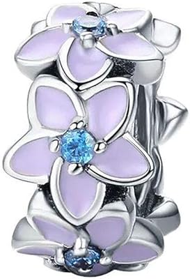 Pendentif d'espacement en argent sterling 925 avec fermoir à perles en silicone
