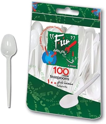 Ensemble de cuillères à thé jetables en plastique amusantes au quotidien, 5 pouces
