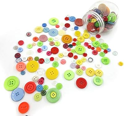 100 boutons ronds en résine à 2 et 4 trous pour enfants, artisanat