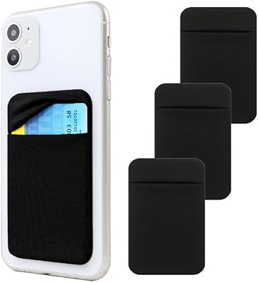 3 pochettes adhésives pour téléphone portable porte-cartes de crédit-d'identité (double sécurité) avec dos