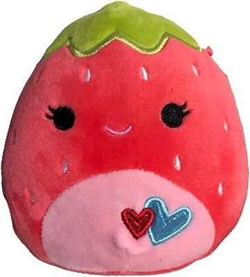 Jouet en peluche officiel kelly toy squishmallow doux à collectionner (fraises pourpres (cœurs)