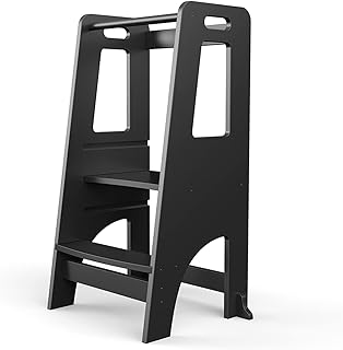 Tabouret en bois mamoon pour enfants, tour d'aide à l'apprentissage à hauteur réglable