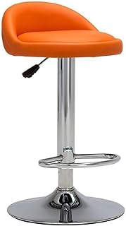 Tabouret de bar rond en cuir pu avec dossier réglable en hauteur, chaise