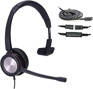 Casque téléphonique filaire avec microphone pour centre d'appels suppression du bruit