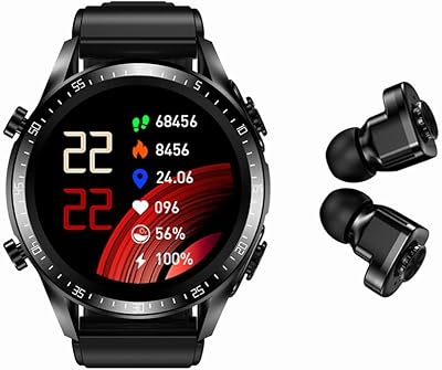 Twins montre intelligente jm03 2 en 1 avec écouteurs de 1,3 pouces, montre