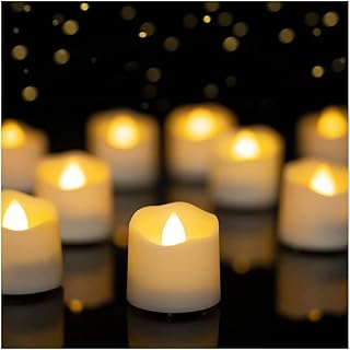 Ensemble de 12 bougies chauffe-plat électriques sans flamme à piles knyson, fausses lumières