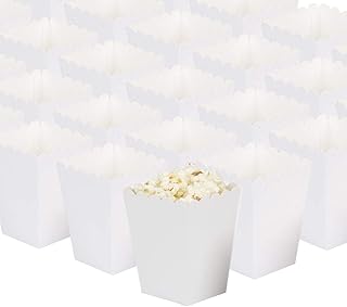 Jaka favour mini boîtes de pop-corn blanches, paquet de 24
