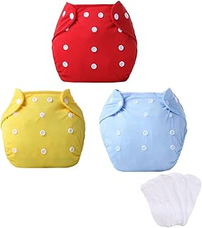Couches lavables 3 pièces pour bébé, taille unique, réglables, lavables et réutilisables