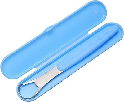 Gratte-langue double face quino en acier inoxydable avec conception incurvée pour le nettoyage