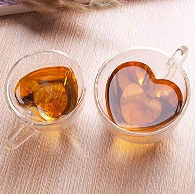 Tasses à café ou thé isolées double paroi en forme de cœur