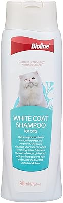 Shampoing bioline pour pelage blanc pour chats, 200 ml, multicolore