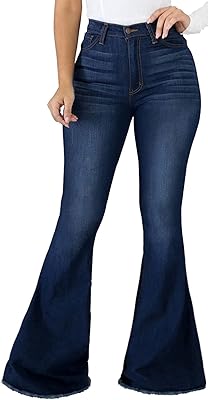 Jean skinny classique taille haute à jambe large pour femme