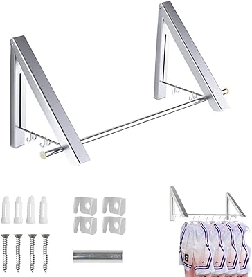 Étendoir à linge rétractable beauty 2 pièces cintre mural pliable en métal