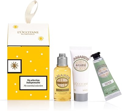 Coffret cadeau 3 pièces l'occitane almond ornament comprenant de l'huile de douche