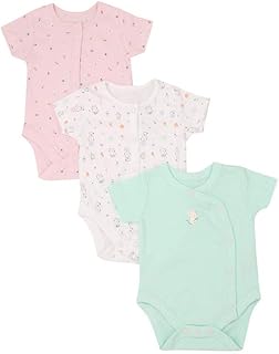 Combinaison unie imprimée à col rond pour filles mothercare - lot de 3
